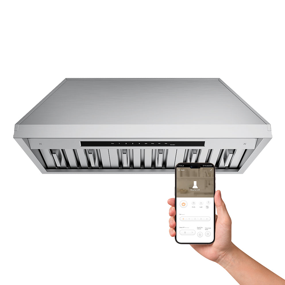 CIARRA Professional Series 28 inch Built-In Range Hood with 4-Speed Levels and Smart Control | CAS28927A-OW