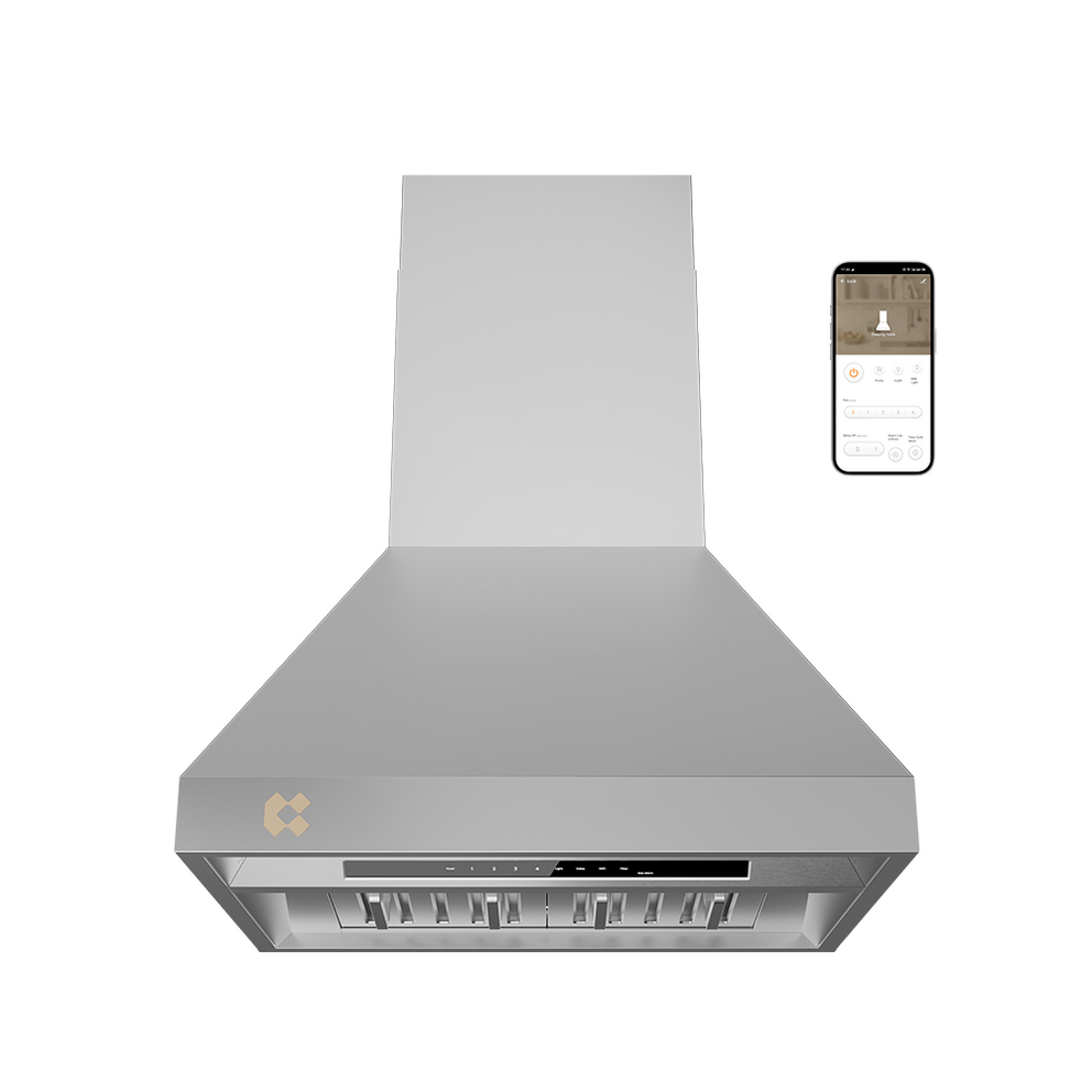 CIARRA Professional Series 30 inch 304 Stainless Steel 950 CFM Wall Mount Range Hood with 4-Speed Levels and Smart Control | CAS30313A-OW