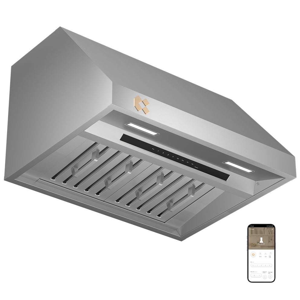 CIARRA Professional Series 304 Stainless Steel 30 inch 950 CFM Under Cabinet Range Hood with 4-Speed Levels and Smart Control | CAS30928A-OW