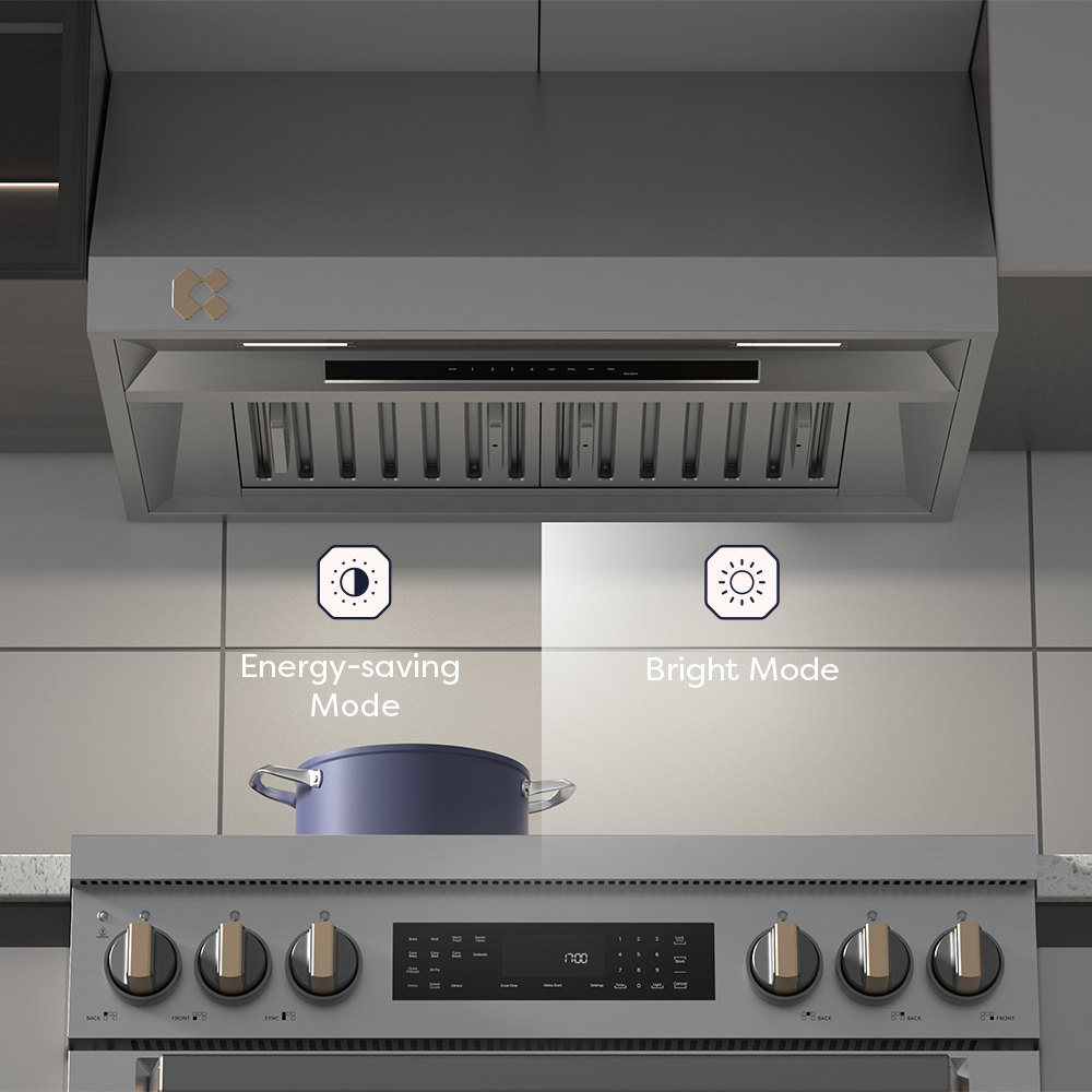 36-inch range hood insert with inline remote blower