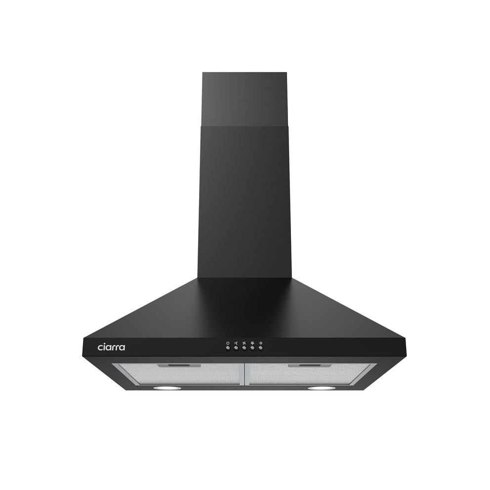 CIARRA 24 Inch Black Wall Mount Range Hood Black Stove Hood