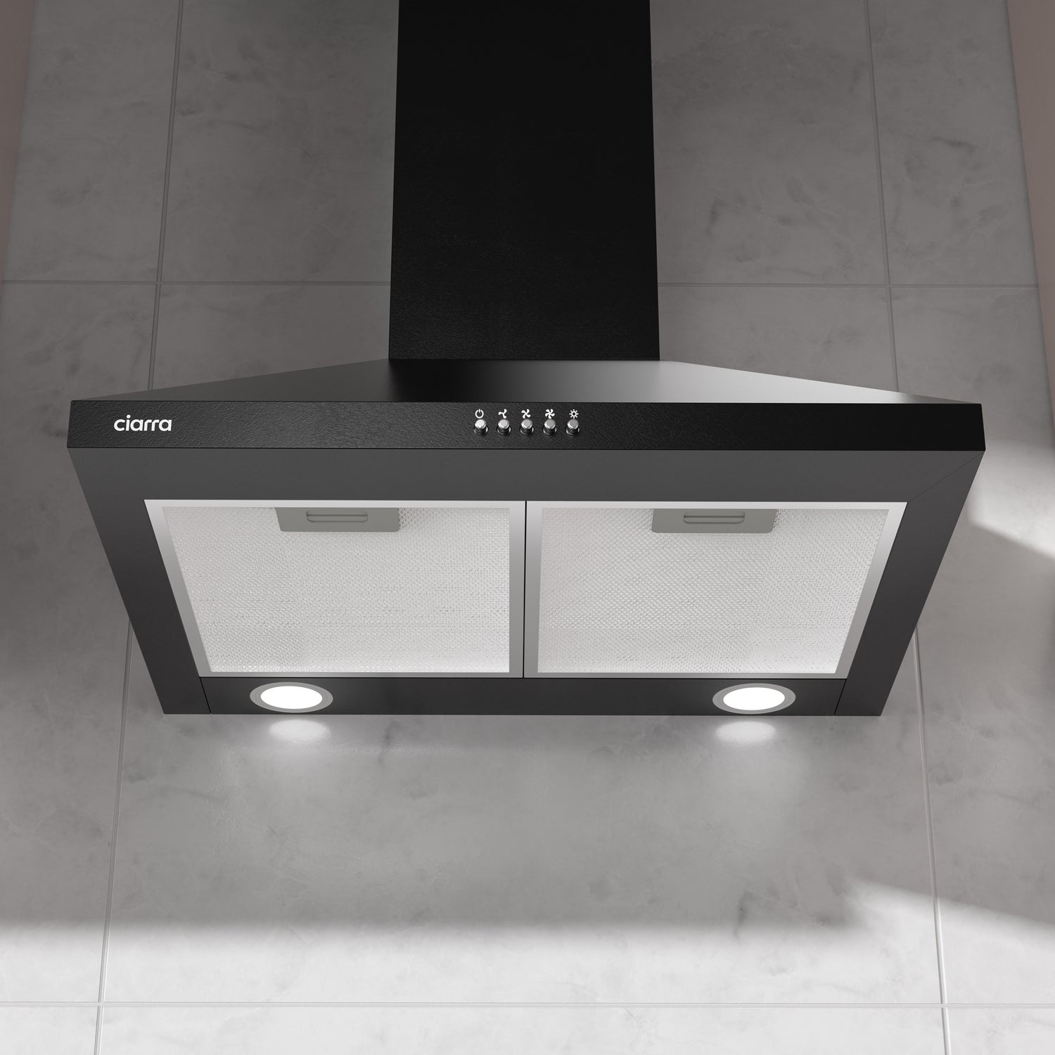 CIARRA 24 Inch Black Wall Mount Range Hood