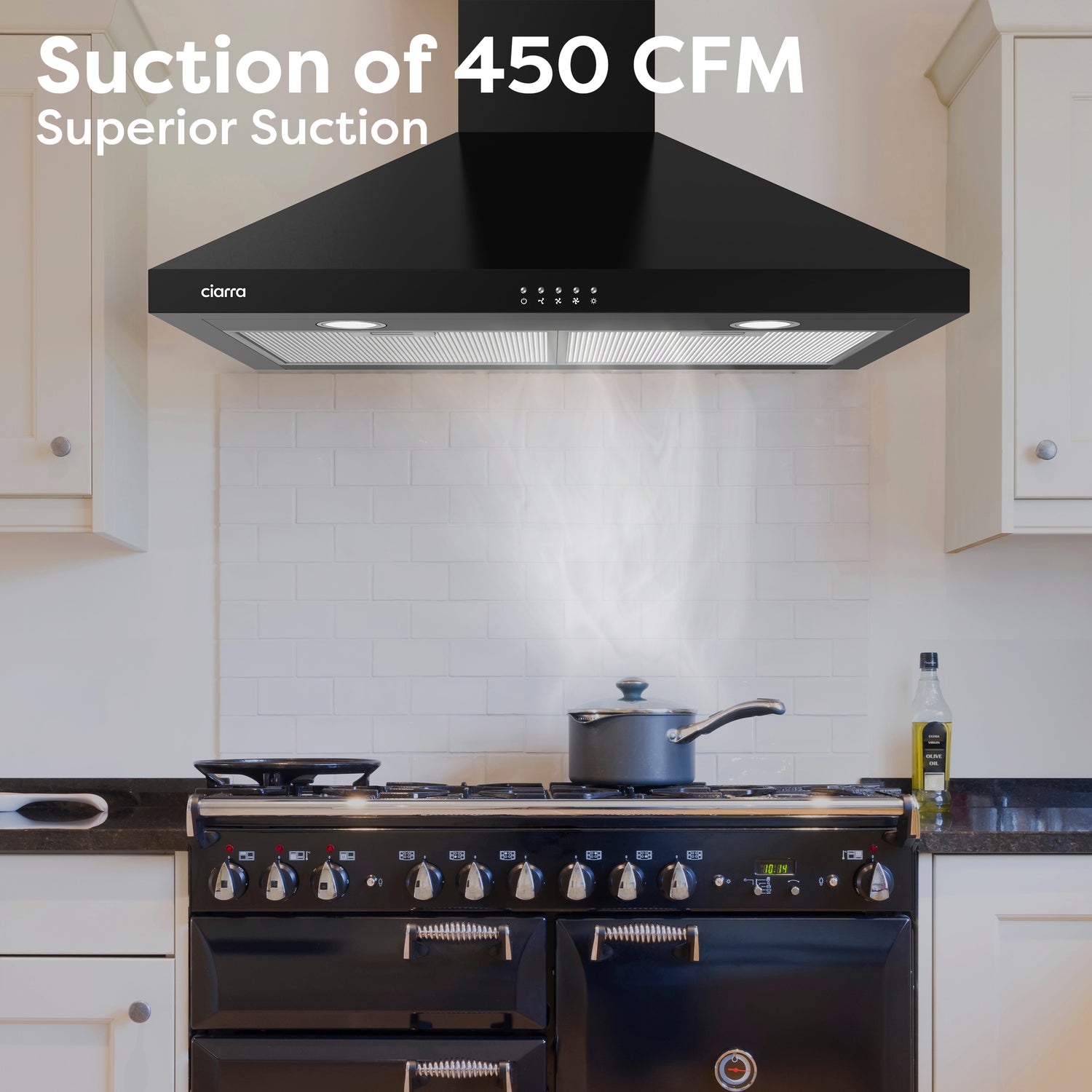 CIARRA 30 Inch Wall Mount Range Hood with 3-speed Extraction CAB75206P-OW