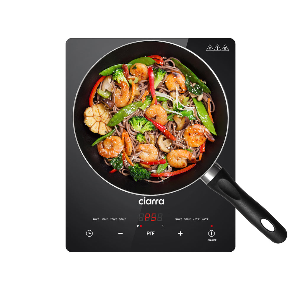 Ciarra Single Portable Induction Cooktop 1800W with Touch Control CATIH1-OW