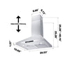 CIARRA 30 Inch Wall Mount Range Hood with 3-speed Extraction CAS75206-OW