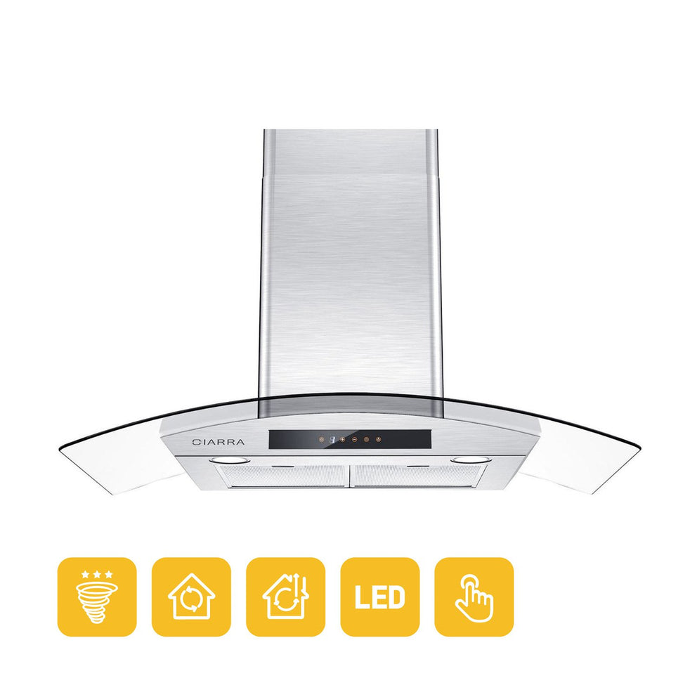 CIARRA 36 Inch Wall Mount Range Hood with 3-speed Extraction CAS90502-OW