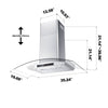 CIARRA 36 Inch Wall Mount Range Hood with 3-speed Extraction CAS90502-OW