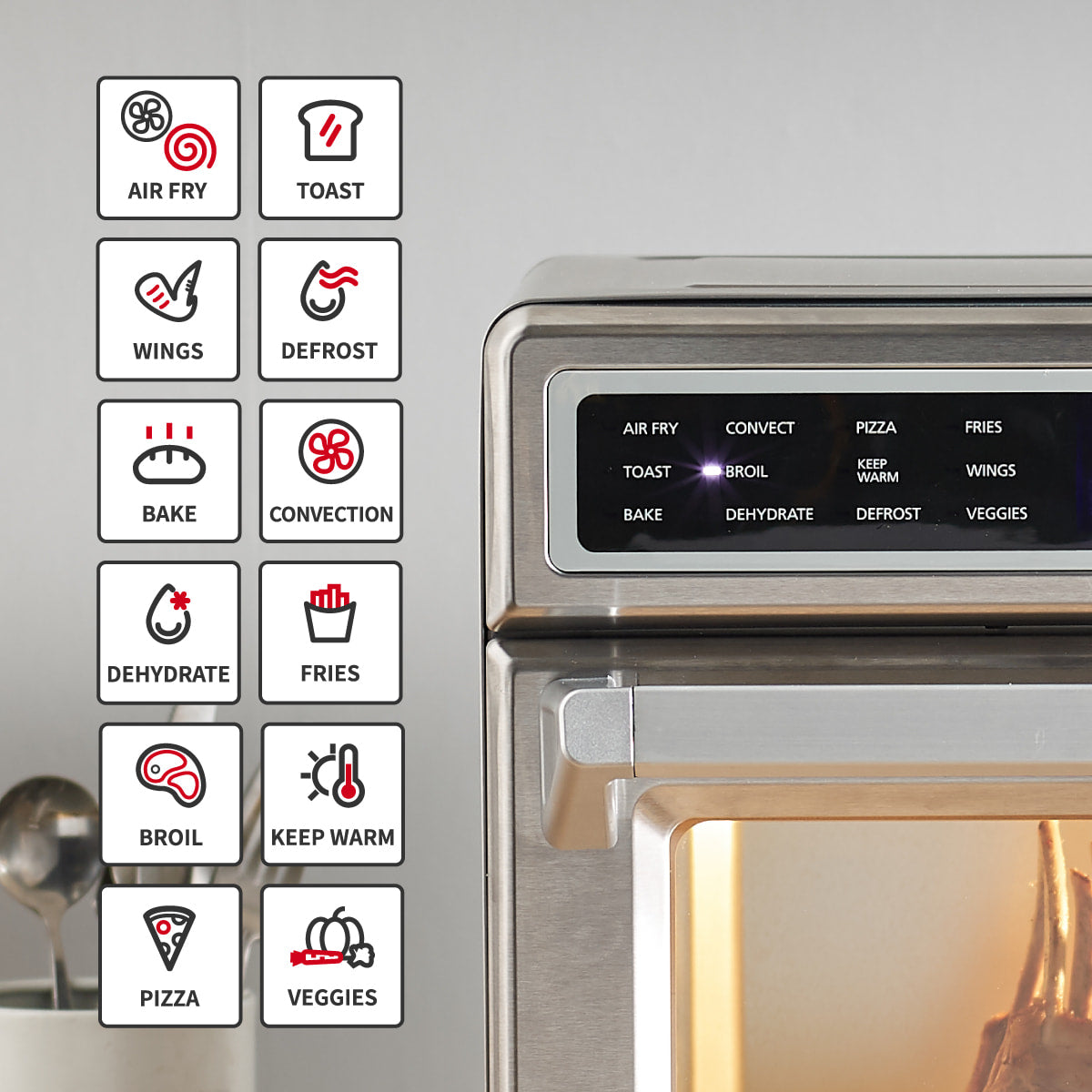 CIARRA 12-in-1 Digital Air Fryer Oven with 24L CATOSEC01-OW