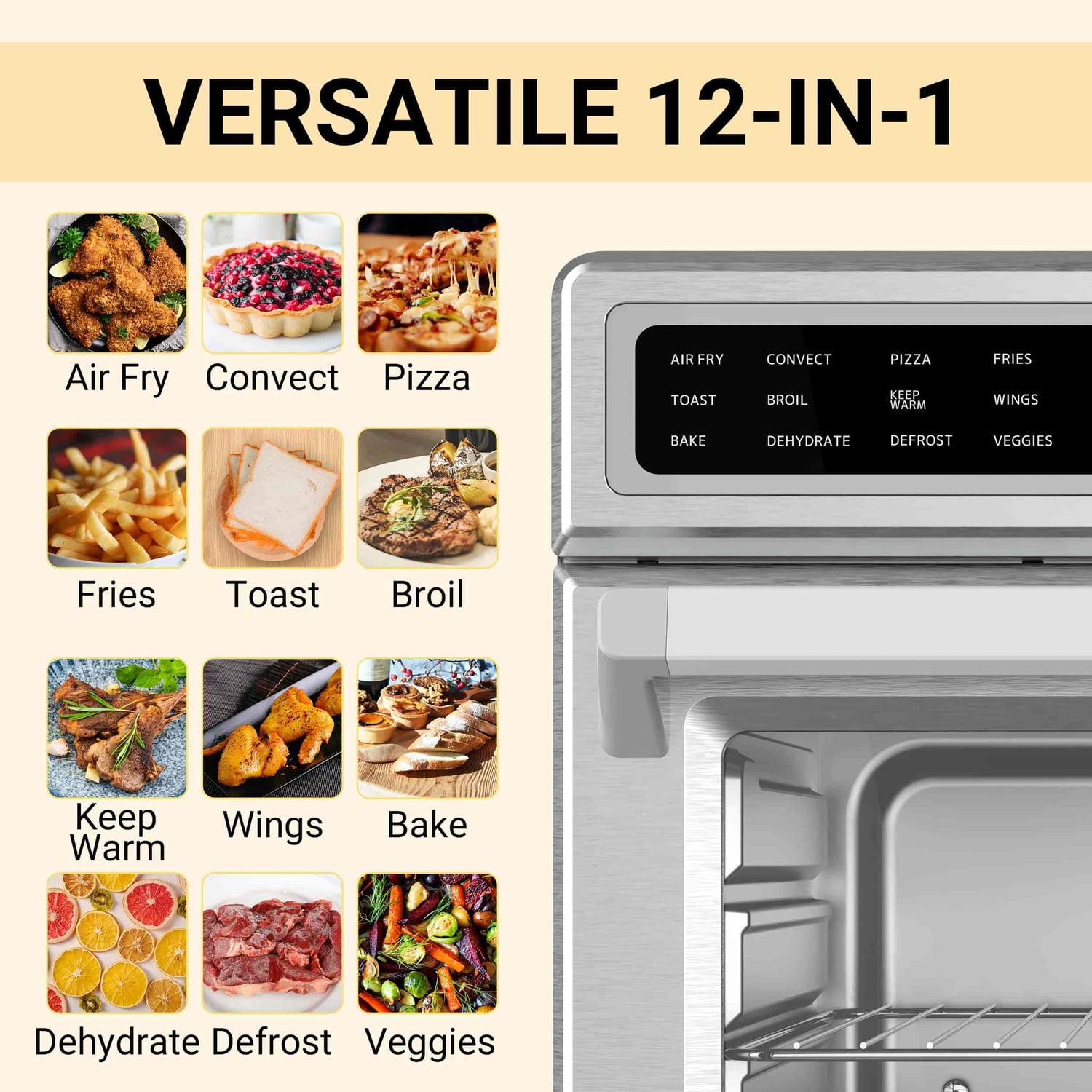 CIARRA 12-in-1 Smart Air Fryer Oven with 24L CATOSEC01-OW