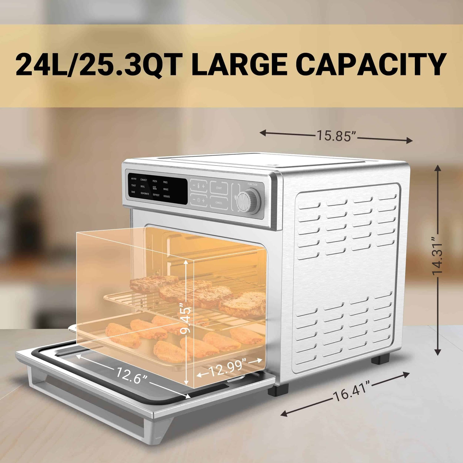 CIARRA 12-in-1 Smart Air Fryer Oven with 24L CATOSEC01-OW
