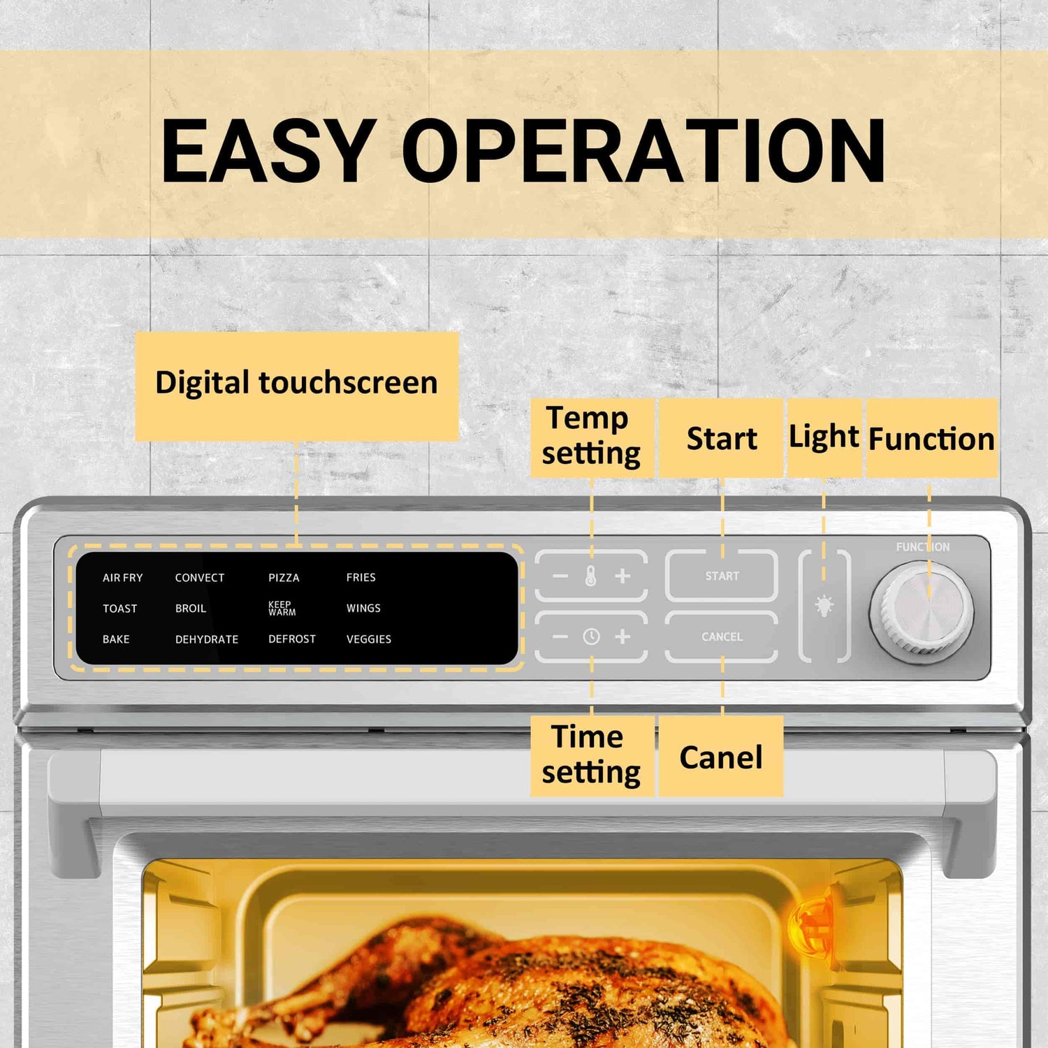 CIARRA 12-in-1 Smart Air Fryer Oven with 24L CATOSEC01-OW