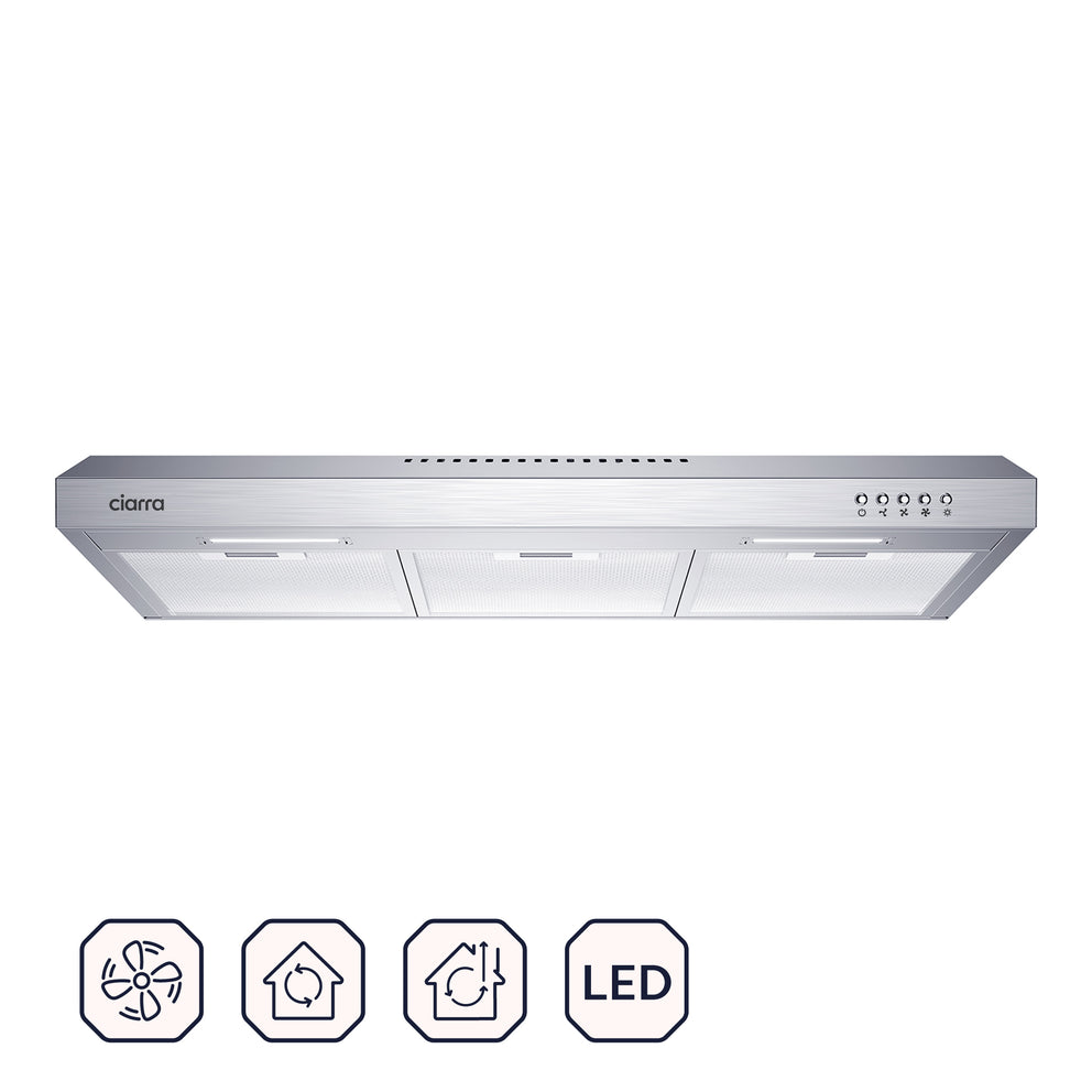 CIARRA 30 Inch Convertible Under Cabinet Range Hood CAS75918A-OW