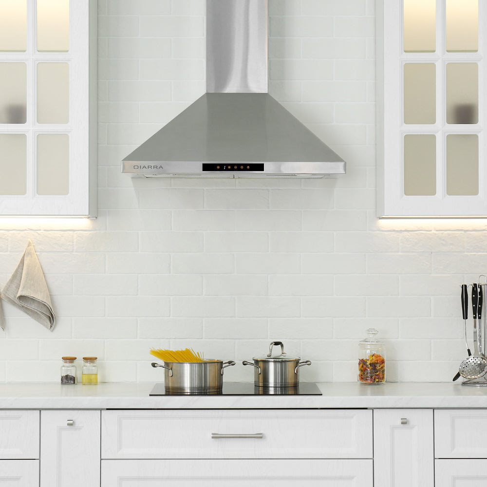 CIARRA 30 Inch Wall Mount Range Hood with 3-speed Extraction CAS75206-OW