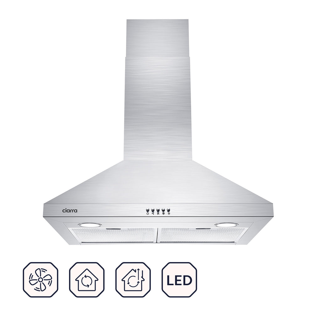 CIARRA 30 Inch Wall Mount Range Hood with 3-speed Extraction CAS75206P-OW