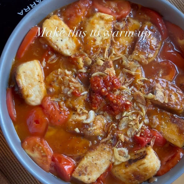 Fried Tofu In A Spicy Tomato Sauce