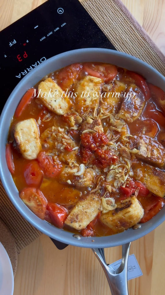 Fried Tofu In A Spicy Tomato Sauce
