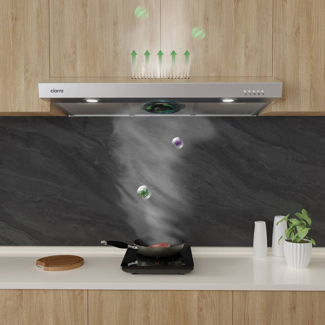 Quietest Under Cabinet Range Hood - CIARRA Appliances US