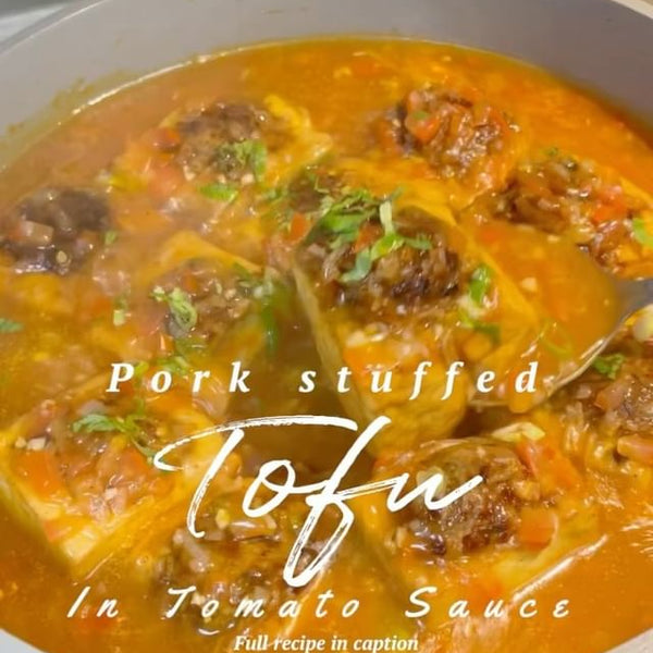 Vietnamese Pork Stuffed Fried Tofu in Tomato Sauce