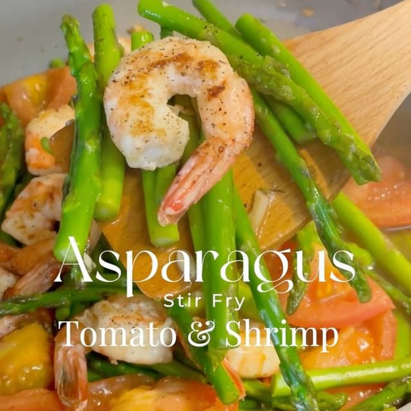 Asparagus Stir Fry with Tomato & Shrimp