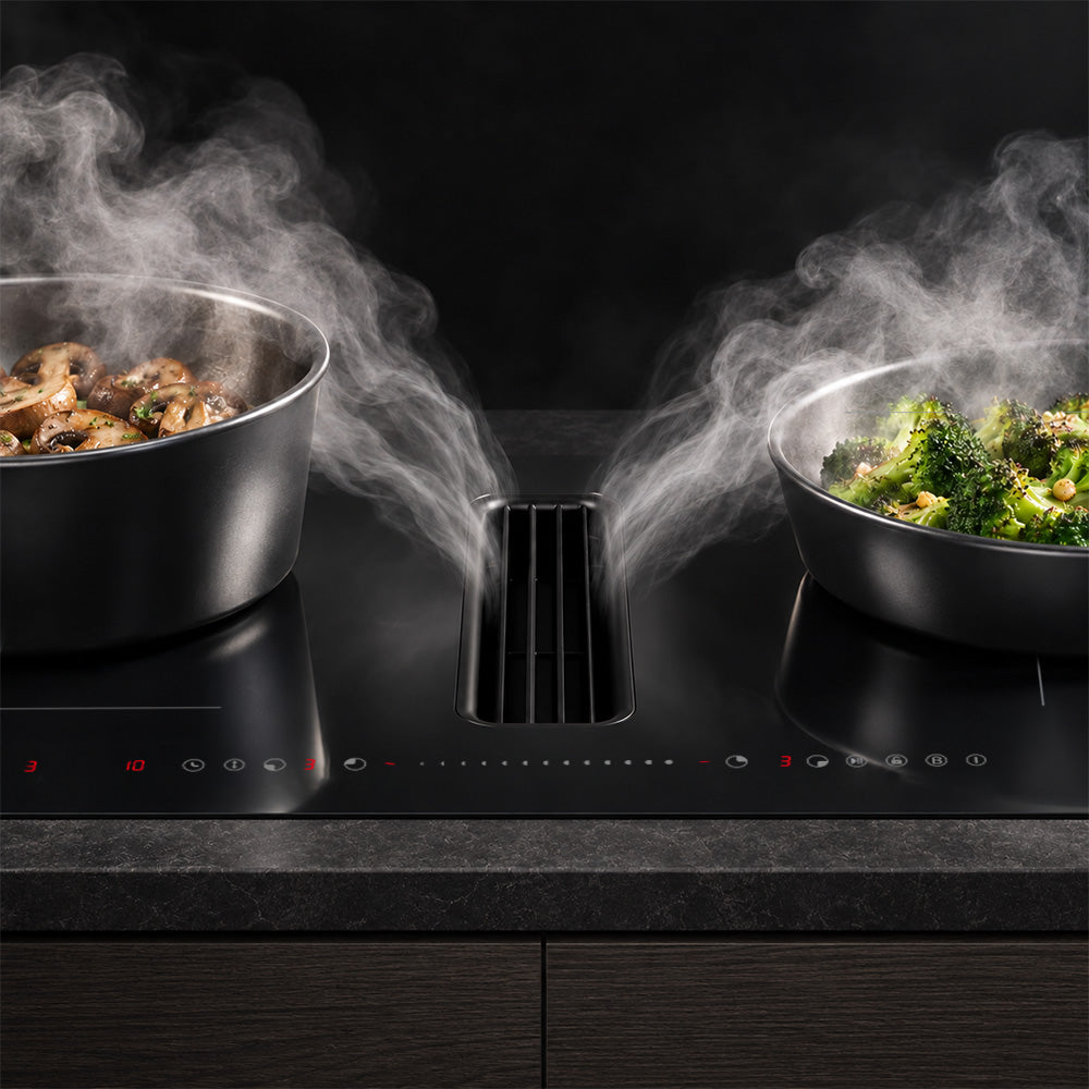 CIARRA ONE 30-Inch Built-In Induction Cooktop with Downdraft & World’s First Built-In Plasma⁺ Filtration | CABEH304BF - CIARRA Appliances US