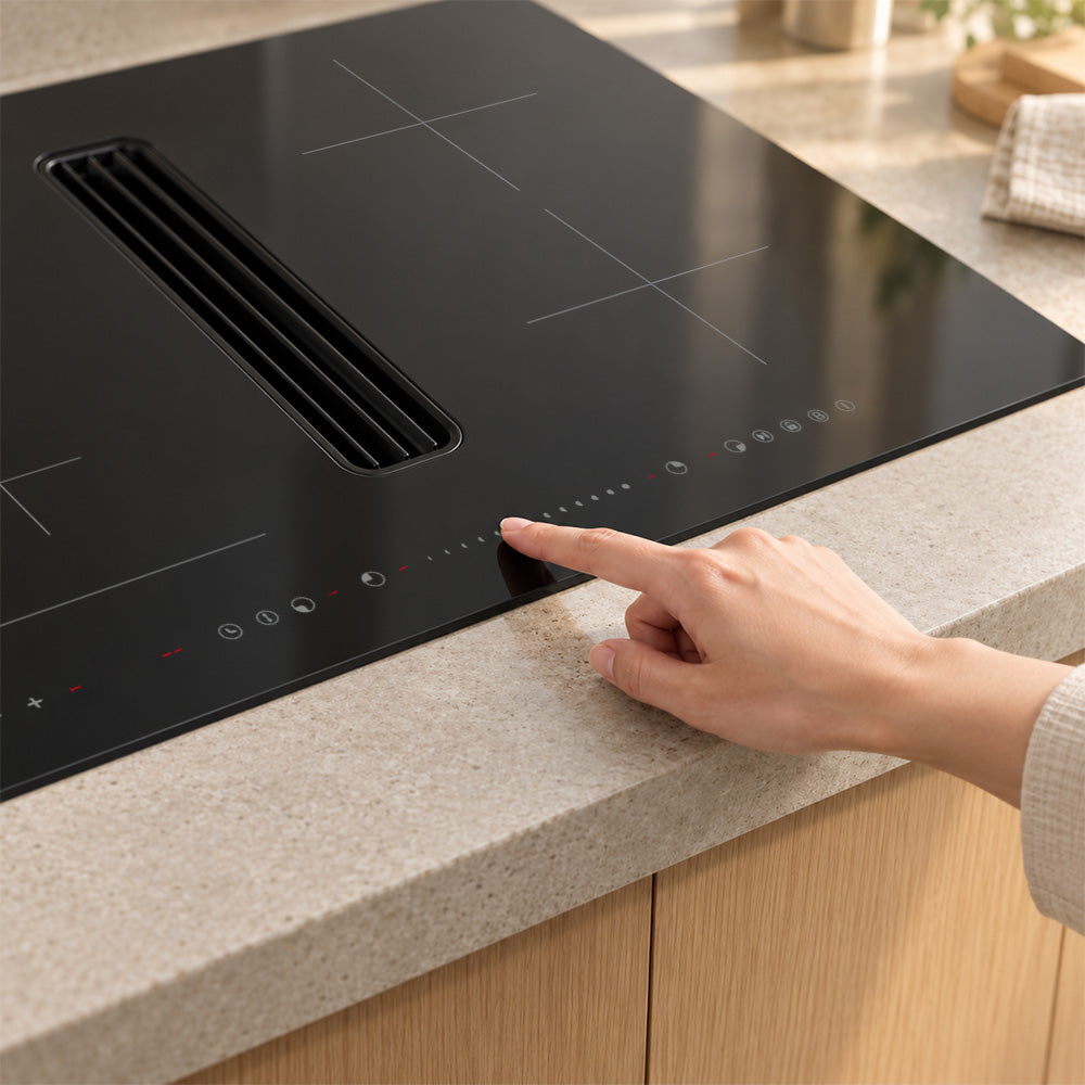 CIARRA ONE 36-Inch Induction Cooktop with Downdraft & World’s First Built-In Plasma⁺ Filtration | CABEH364BF - CIARRA Appliances US