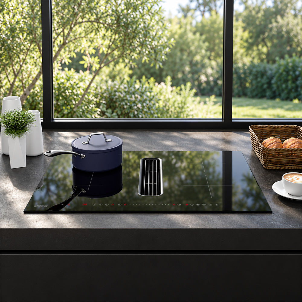 CIARRA ONE 36-Inch Induction Cooktop with Downdraft & World’s First Built-In Plasma⁺ Filtration | CABEH364BF - CIARRA Appliances US