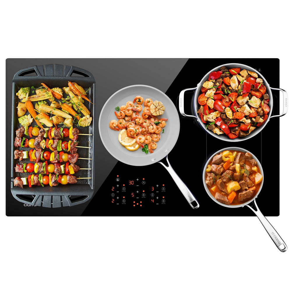 CIARRA 36 Inch Built-in Induction Cooktop 5 Burners 9600W with Booster Flexzone CABIH365BFF-OW