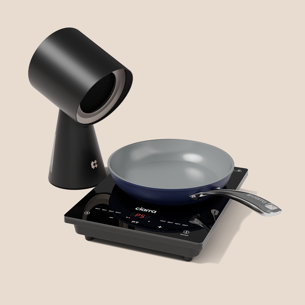 Ciarra Cooking Essential Bundle 3: HOOD TO GO & Induction Cooktop & Fry Pan