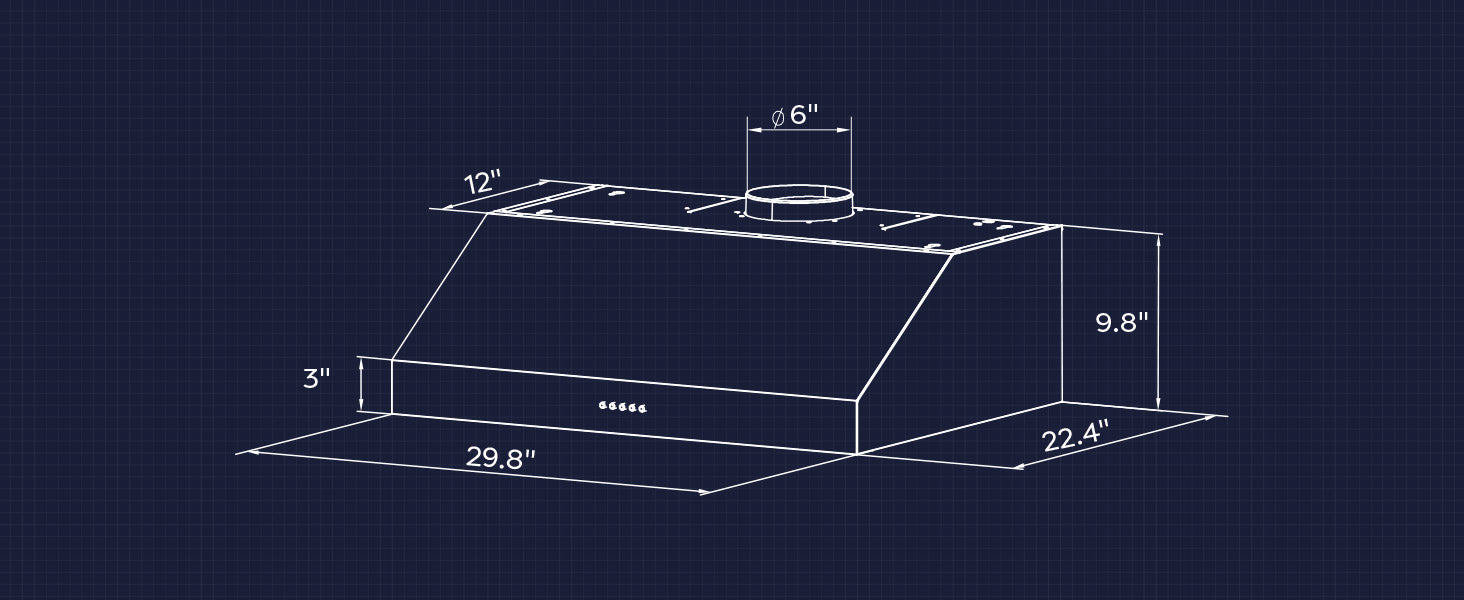 CIARRA 30 Inch Under Cabinet Range Hood