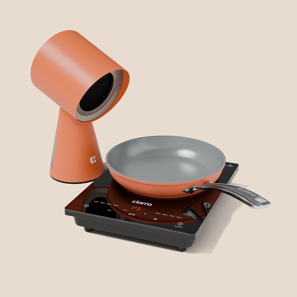 Ciarra Cooking Essential Bundle 3: HOOD TO GO & Induction Cooktop & Fry Pan