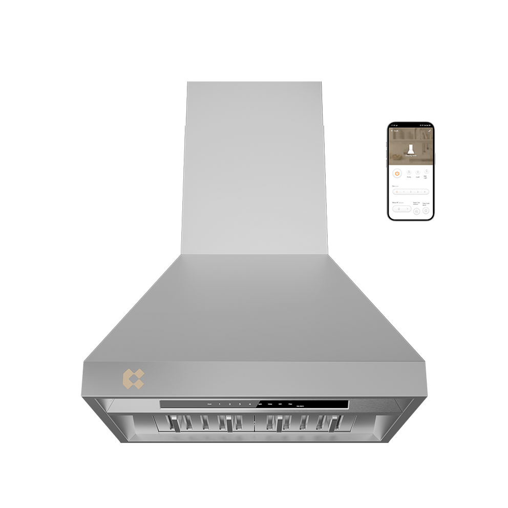 CIARRA Professional Series 30 inch Wall Mount Range Hood with 4-Speed Levels and Smart Control | CAS30313A-OW