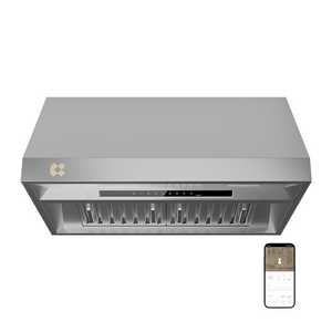 CIARRA Professional 304 Kitchen Fume Hood Stainless Steel 36 inch Under Cabinet Range Hood Insert with with Gas Leak Detection & Smart Control | CAS36928A-OW