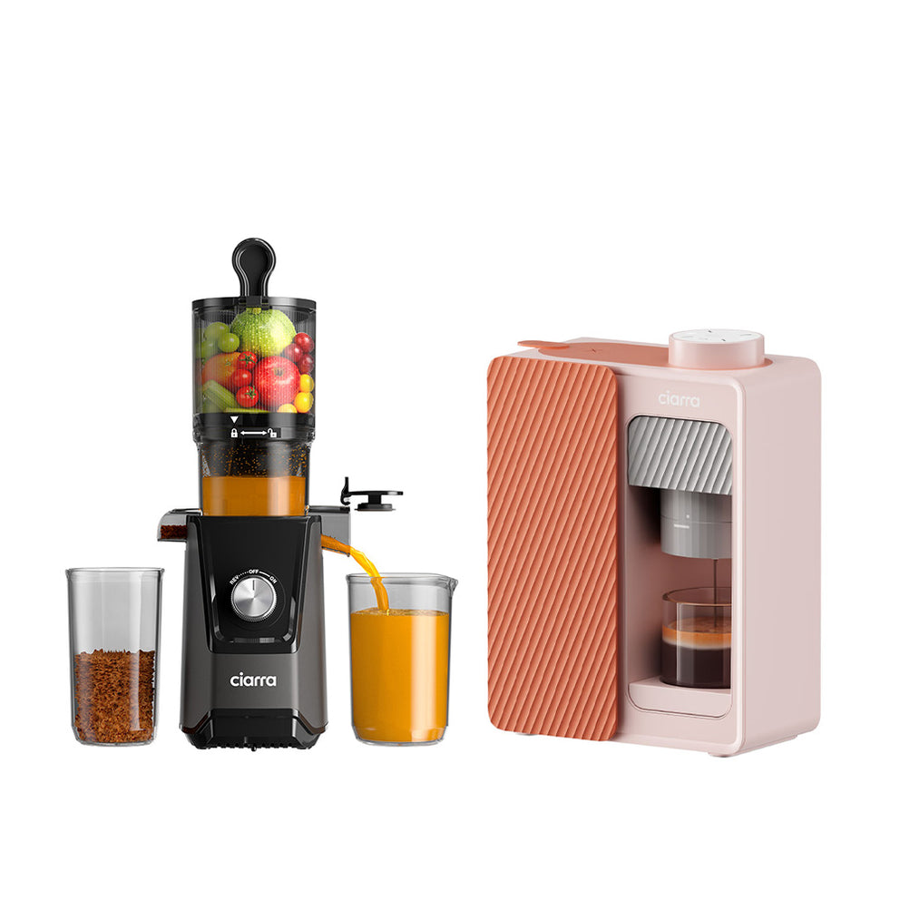 Ciarra BloomBox Espresso Machine & Cold Press Juicer Set