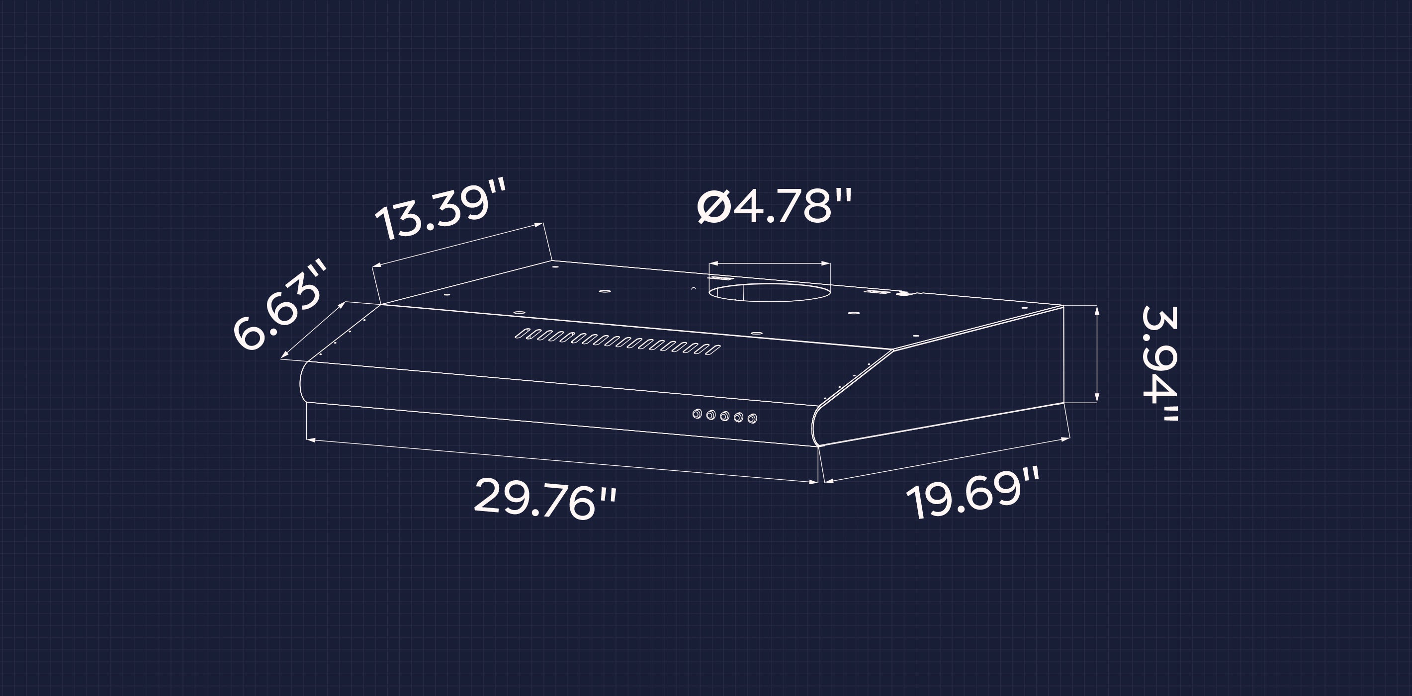CIARRA 30 Inch Under Range Hood CAS75918BOW CIARRA Appliances