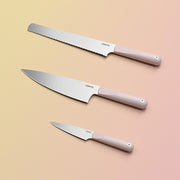 Ciarra Beyond Trio Knife Set with Gift Box, with Chef Knife, Serrated Bread Knife and Utility Knife, High Carbon Stainless Steel with Ergonomic Handle | Sakura Candy