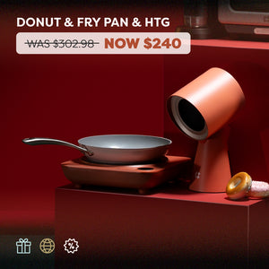 Ciarra Kitchen Cook & Go Trio : Donut Induction Cooktop & HOOD TO GO & Frying Pan