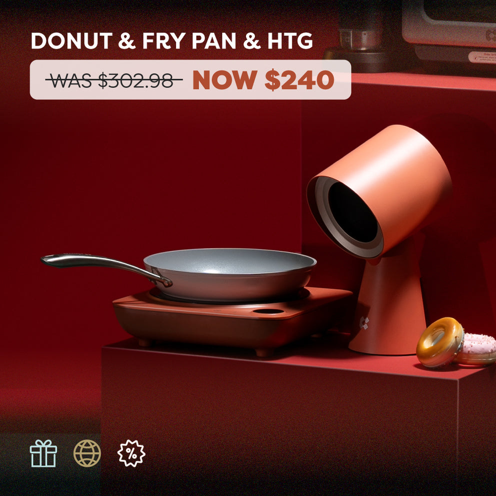 Ciarra Kitchen Cook & Go Trio : Donut Induction Cooktop & HOOD TO GO & Frying Pan