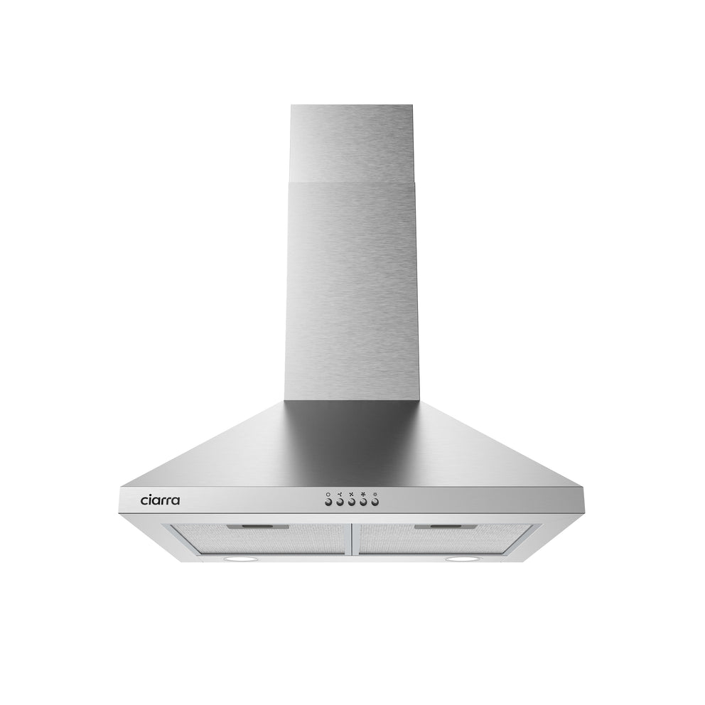 CIARRA 24 Inch Wall Mount Range Hood With 3-Speed Extraction CAS60206P-OW