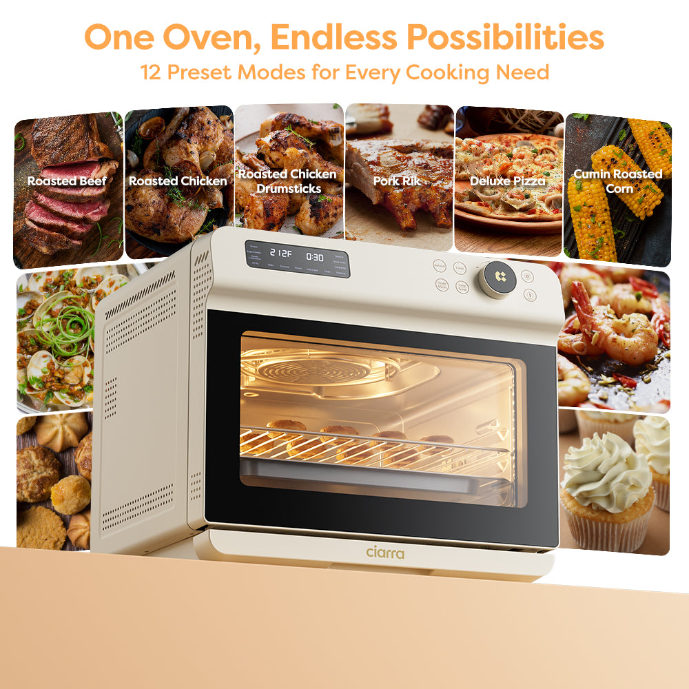 Ciarra Nosh Oven Pro | 12-In-1 Steam Oven With Air Fryer CASO24-W