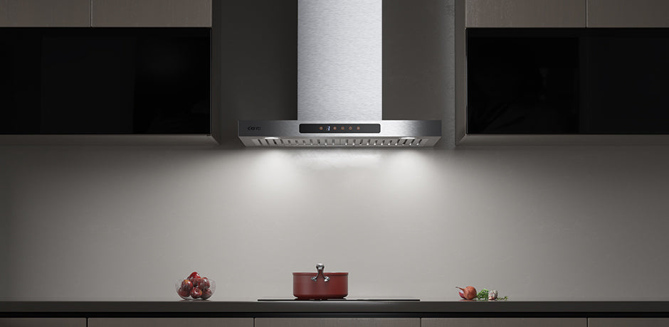 CIARRA 29 Inch Wall Mount Range Hood 450CFM VENT hood T shape with