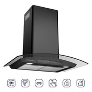 CIARRA 30 inch Wall Mount Range Hood with 3-speed Extraction CAB75502-OW
