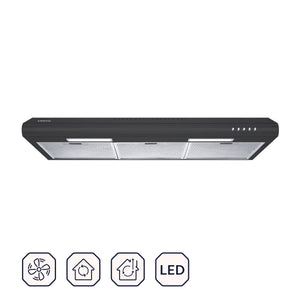 CIARRA 30 Inch Slim Under Cabinet Range Hood with 3-Speed Fan, Ducted/Ductless, Black CAB75918B-OW