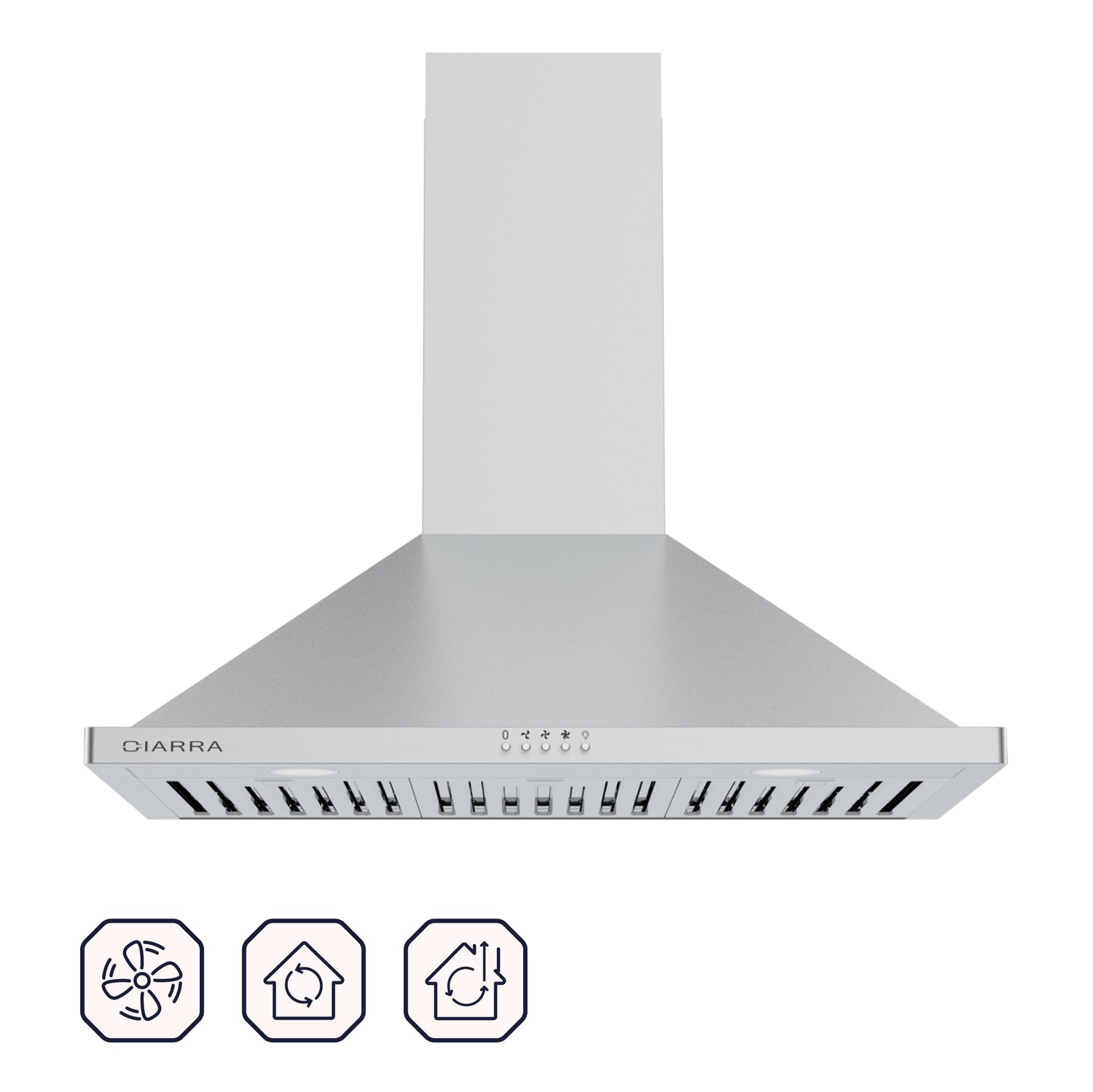 CIARRA 30 Inch Wall Mount Range Hood with 3-speed Extraction CAS75302-OW