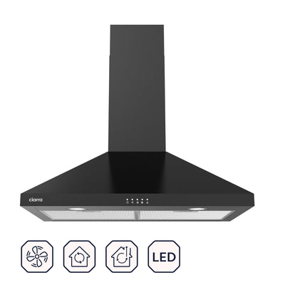 CIARRA 30 Inch Wall Mount Range Hood Black Stove Hood with 3-speed Extraction CAB75206P-OW