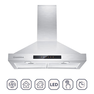 CIARRA 30 Inch Wall Mount Range Hood with 3-speed Extraction CAS75308-OW