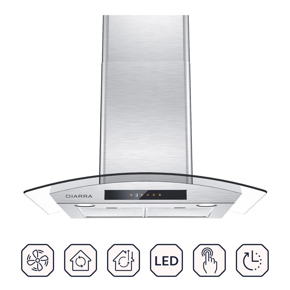 CIARRA 30 Inch Smart Range Hood with Voice Control CAS75502W-OW