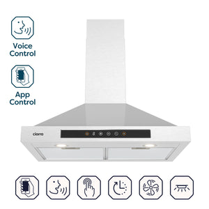 CIARRA 30 Inch Smart Wall Mount Range Hood with Delay Shut off Alexa and Google Home Voice Control CAS75308W-OW
